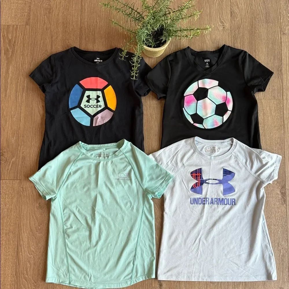 ((4 PIECE)) GIRLS UNDER ARMOUR VINEYARD VINES DSG ATHLETIC TEE BUNDLE SIZE MED